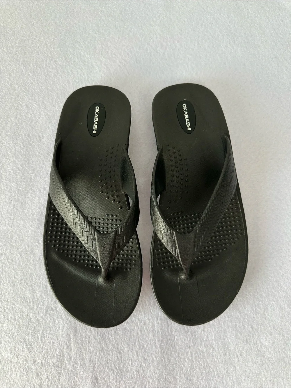 Okabashi Men’s Surf Flip Flop Size LL 9-10 Black Ergonomic Recovery Sandals USA